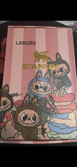 Labubu pink with gold Stanley Cup 40 ounce limited edition brand new inbox with dust bag