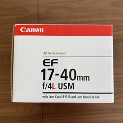 Canon EF 17-40mm f/4L USM Lens w/Lens Hood