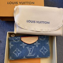 Rare Lv Denim Key Pouch 
