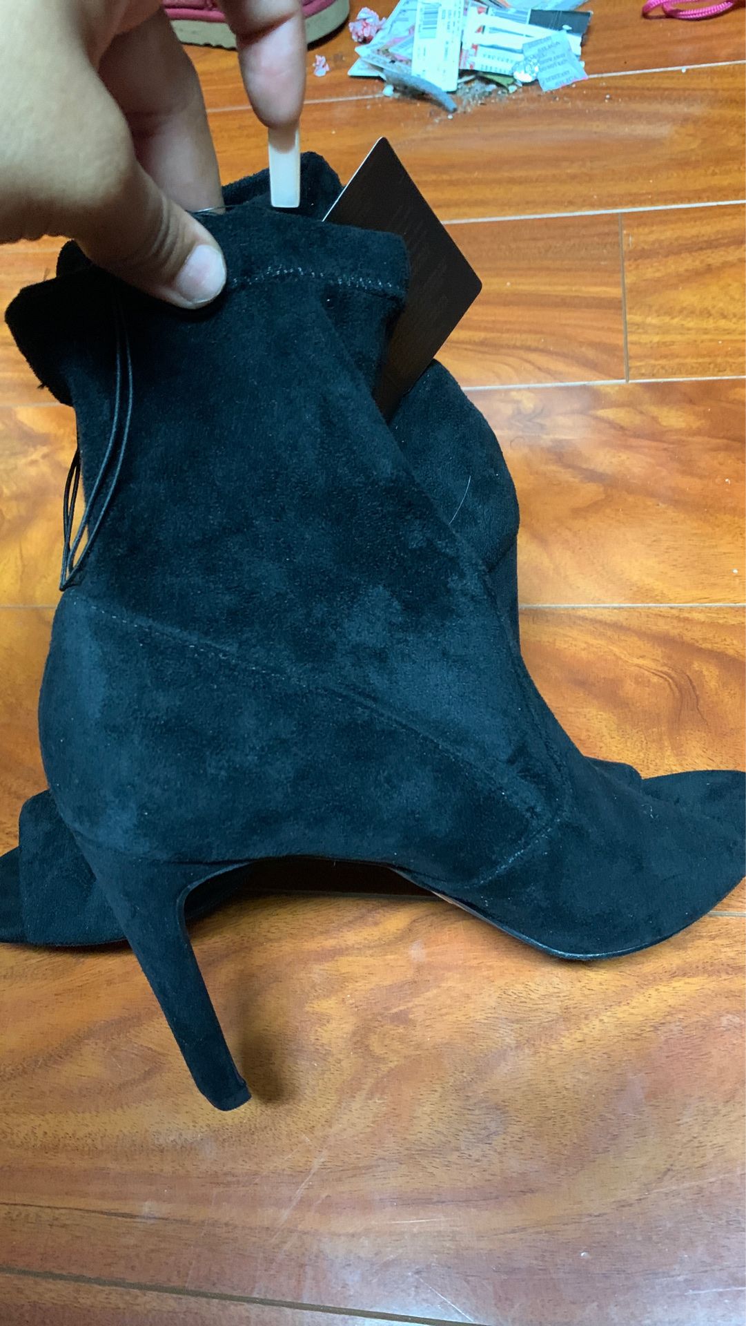 Brand New Black Socks Boots - Size 9