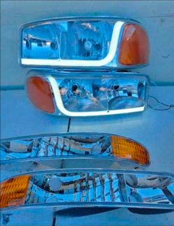 99-06 Sierra Yukon LED Headlights Luces Micas Calaveras Faros Faroles Headlamps