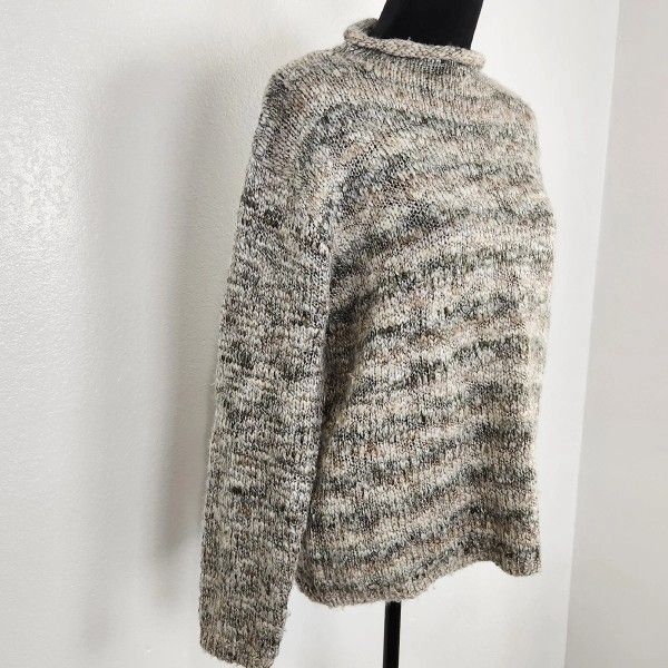 St. John's Bay Brown Mock Neck Long Sleeve Pullover Top Blouse Shirt Sweater Womens Size XL extra Large Long Sleeve