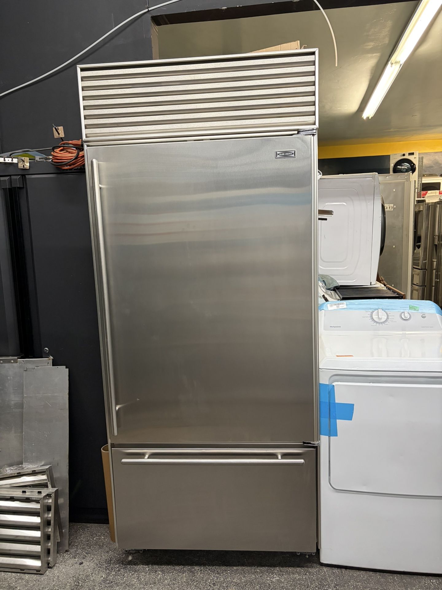 Stainless Steel Built In 36” Sub Zero Bottom Freezer Refrigerator