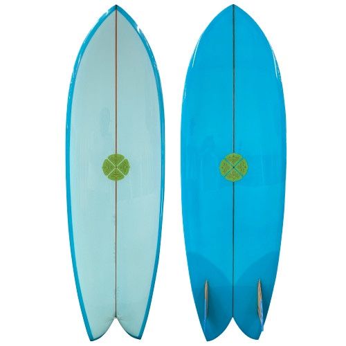 5'10" Josh Hall Surfboards "Gen 2 Keel" New Fish Surfboard w/ Glass-On Wood Keels