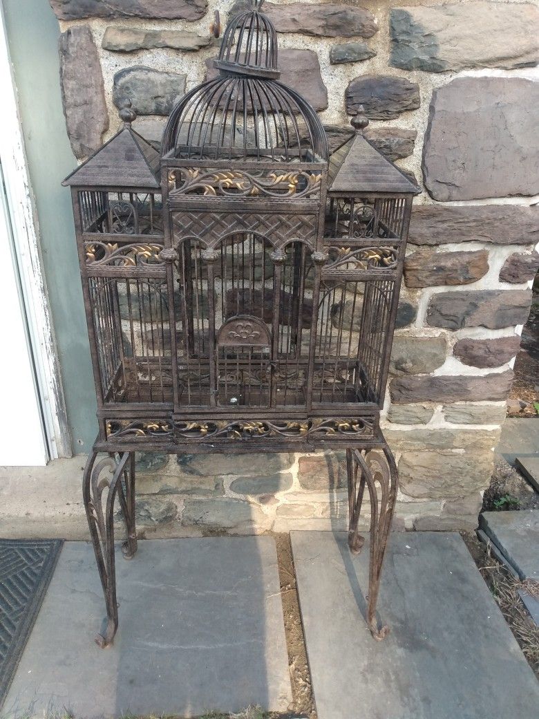1800s Early 1900s Metal Bird Cage