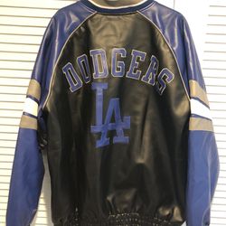Los Angeles Dodgers Bomber Leather Jacket Size XL