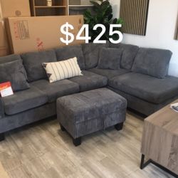 Dark Gray Sectional Sofa Set (On Display)