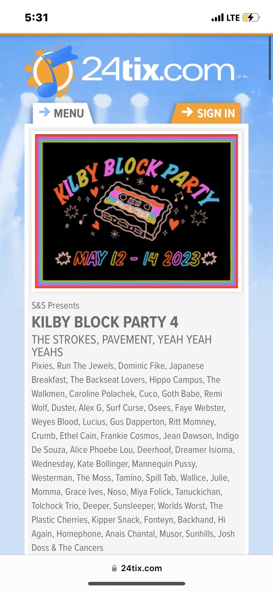 Kilby Block Party VIP Tickets And Parking Pass