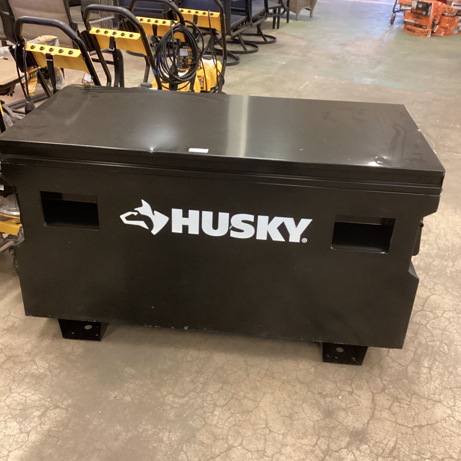 Husky 48 in. W x 24 in. D Steel Job Site Tool Box in Black