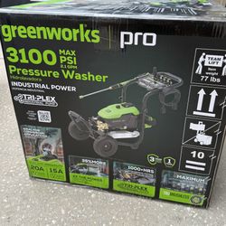 NEW Greenworks Industrial Grade 3100-PSI 2.1-GPM Cold Water Electric Pressure washer, 5 Spray Tips