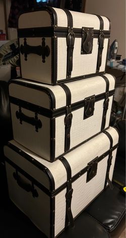 Set of 3 Decorative Storage Trunks