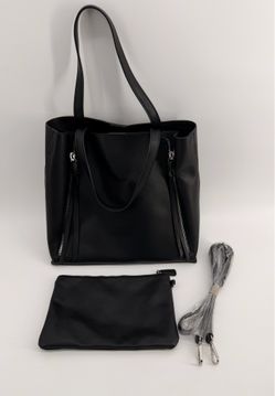 Melrose & Market black leather tote bag