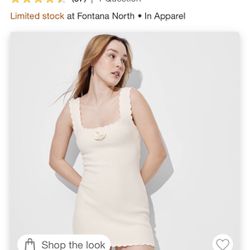 Women's Rosette Mini Sweater Dress - Wild Fable Off-White L
