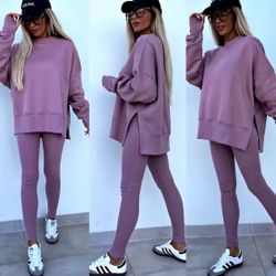 Two Piece Legging-Oversized Sweatshirt Set 