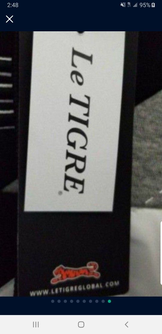 LE TIGRE LEIGHTON BLACK RED STRIPE LE TIGRE LOGO MEN'S THICK