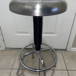Gray Stool With Footrest