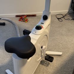 All-in-one Exercise Bike, Foldable Under Desk Bike,300LBS Heavy Duty for Work From Home Spin Bike with Adjustable Resistance/LCD Display/Seat/Desktop,