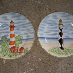 2 Lighthouse Plates Royal Norfolk
