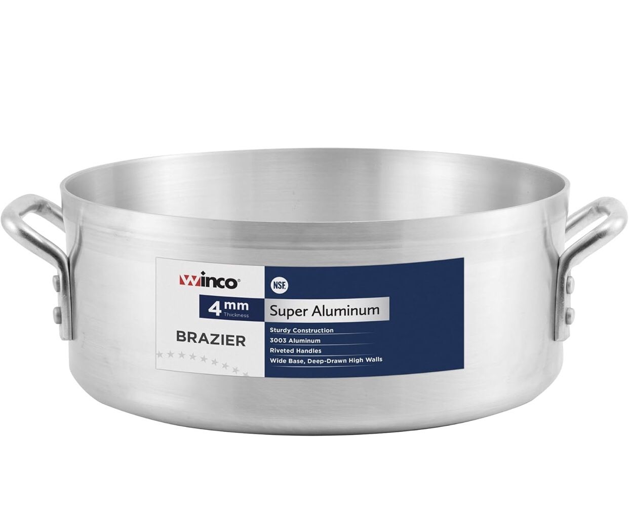 NEW! Winco USA Super Aluminum Braizer, Heavy Weight, 24...