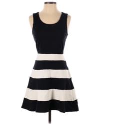 Express Womens Dress Sleeveless Striped Black White Size XS