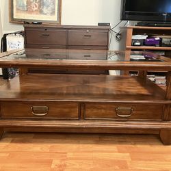 Glass Coffee Table with drawers. 