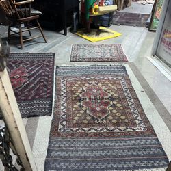 5 Antique Persian Rugs (Damaged See Pics)