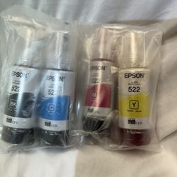 Brand New Epson 522 Ink Bottle Set (4-Pack, Sealed)