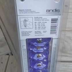 Andis 5pc SINGLE-MAGNET Nano-Silver Comb Set Hair Clipper