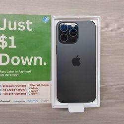 Apple IPhone 14 Pro 128gb  Unlocked, FREE Smartwach/ Headphones. Pay $1 Today Rest in payments. NO CREDIT NEEDED FINANCING