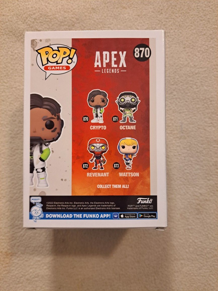 VAULTED) BRAND NEW Funko Pop! Crypto #870 (from Apex Legends) w/ soft  protector for Sale in Bedford, TX - OfferUp