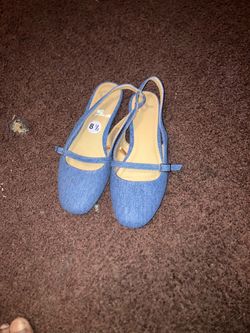 Denim Mary Jane Slingback Flats