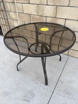 NEW StyleWell 42" Mix & Match Steel Round Outdoor Patio Dining Table w/ Bronze Smoky Glass **5 Available, $50 Each**