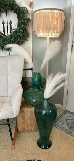 Beautiful Glass Floor Vases Set of 2