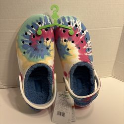 CROCS CLASSIC LINED GRATEFUL DEAD TIE DYE CLOG SANDALS M-9/W-11 NEW 