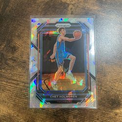 2022-23 Panini Prizm Chet Holmgrem Silver Cracked Ice Prizm RC Rookie Thunder