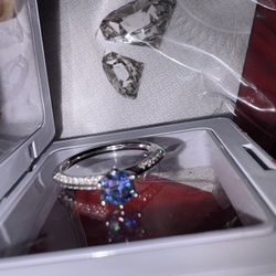 Moissanite Rings Size 8 | Silver, Blue & Pink | Diamond Tester Pass ✅