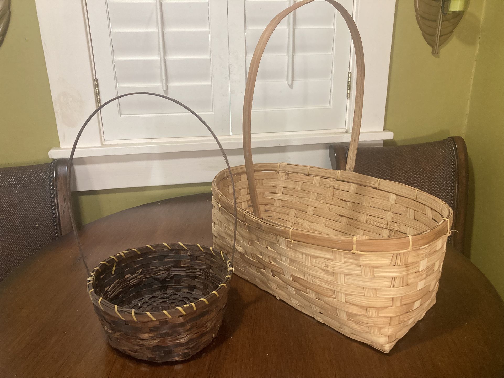 2 Stylish Woven Baskets with handles 