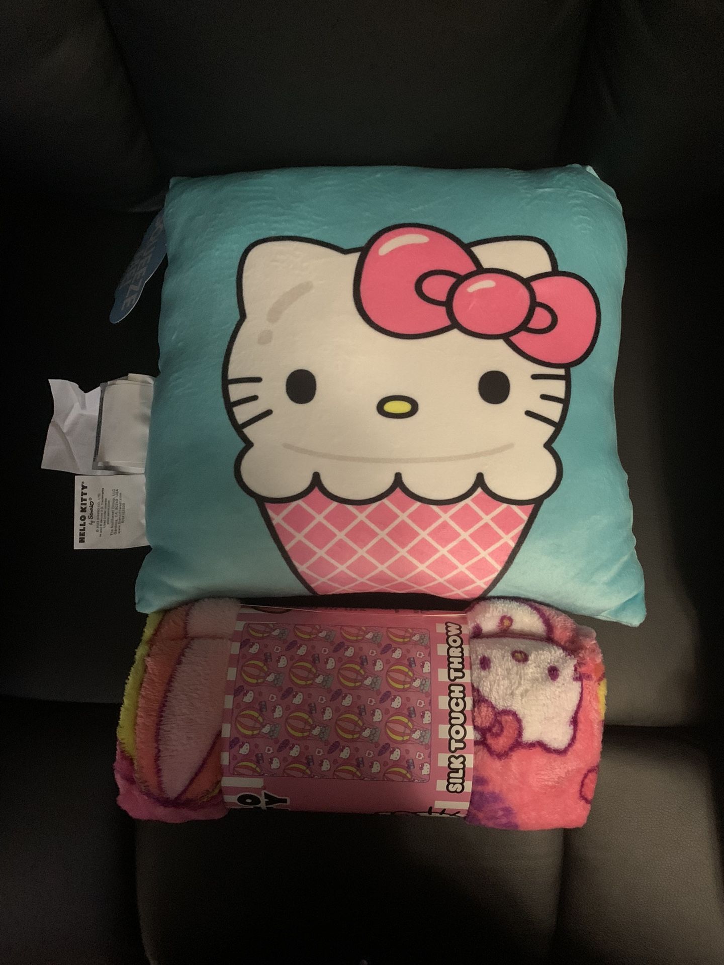 Hello Kitty Pillow And Throw Blanket