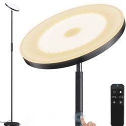WOWLUMEN Floor Lamp,Bright 36W Standing Lamp with Remote, 2700K Soft White to 6500K Cool White Adjustable,Touch Control Dimmable Torchiere Tall Lamp f