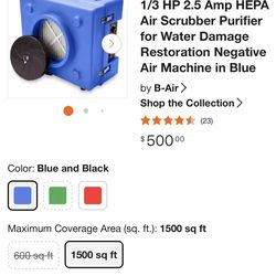 Air scrubbers and fans fairly new low hours