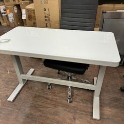 White Desk Fully Assembled Glass Top 