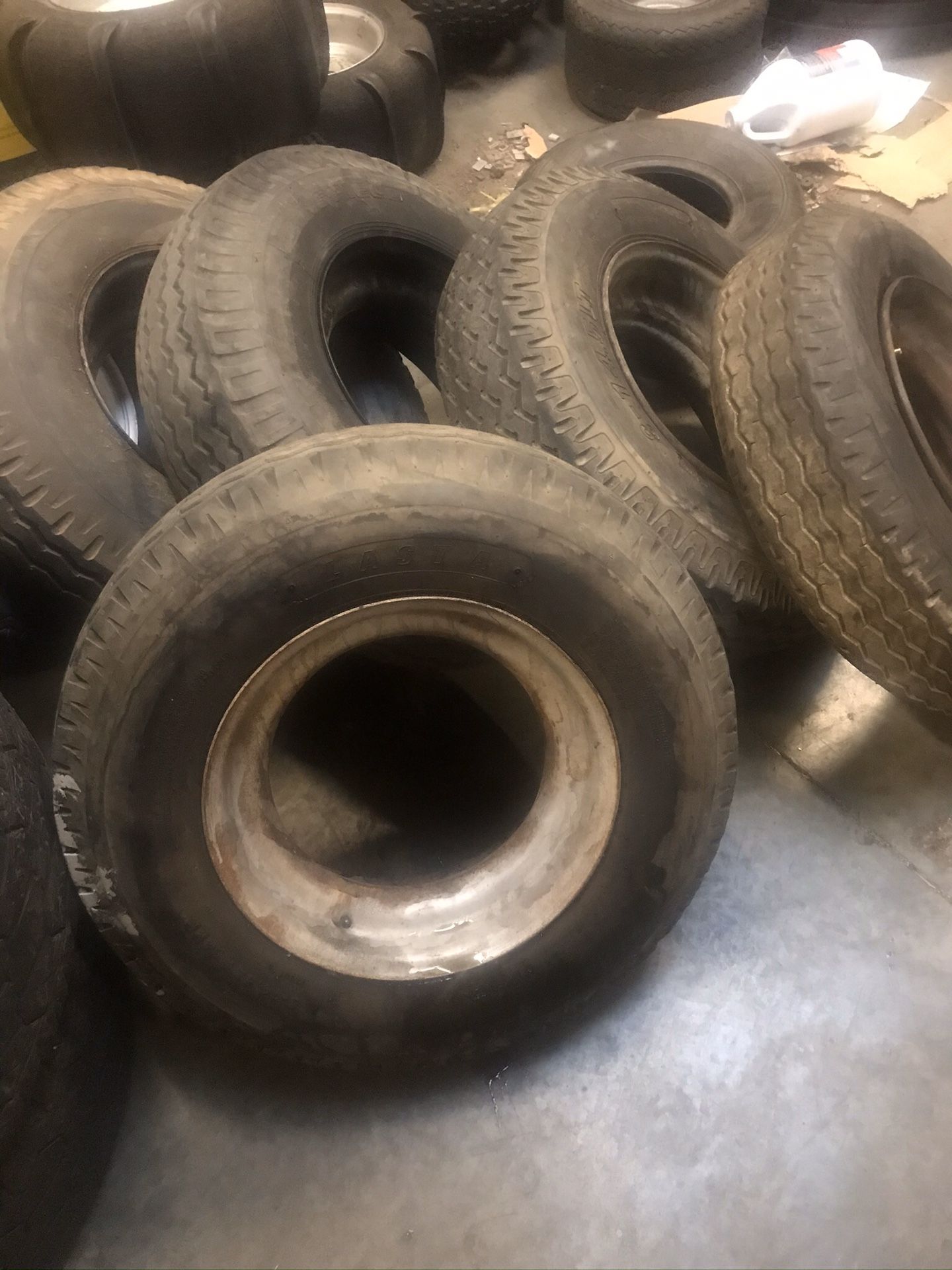 Five 8x14.5 trailer tires with rim $280 cash no bargain price firm