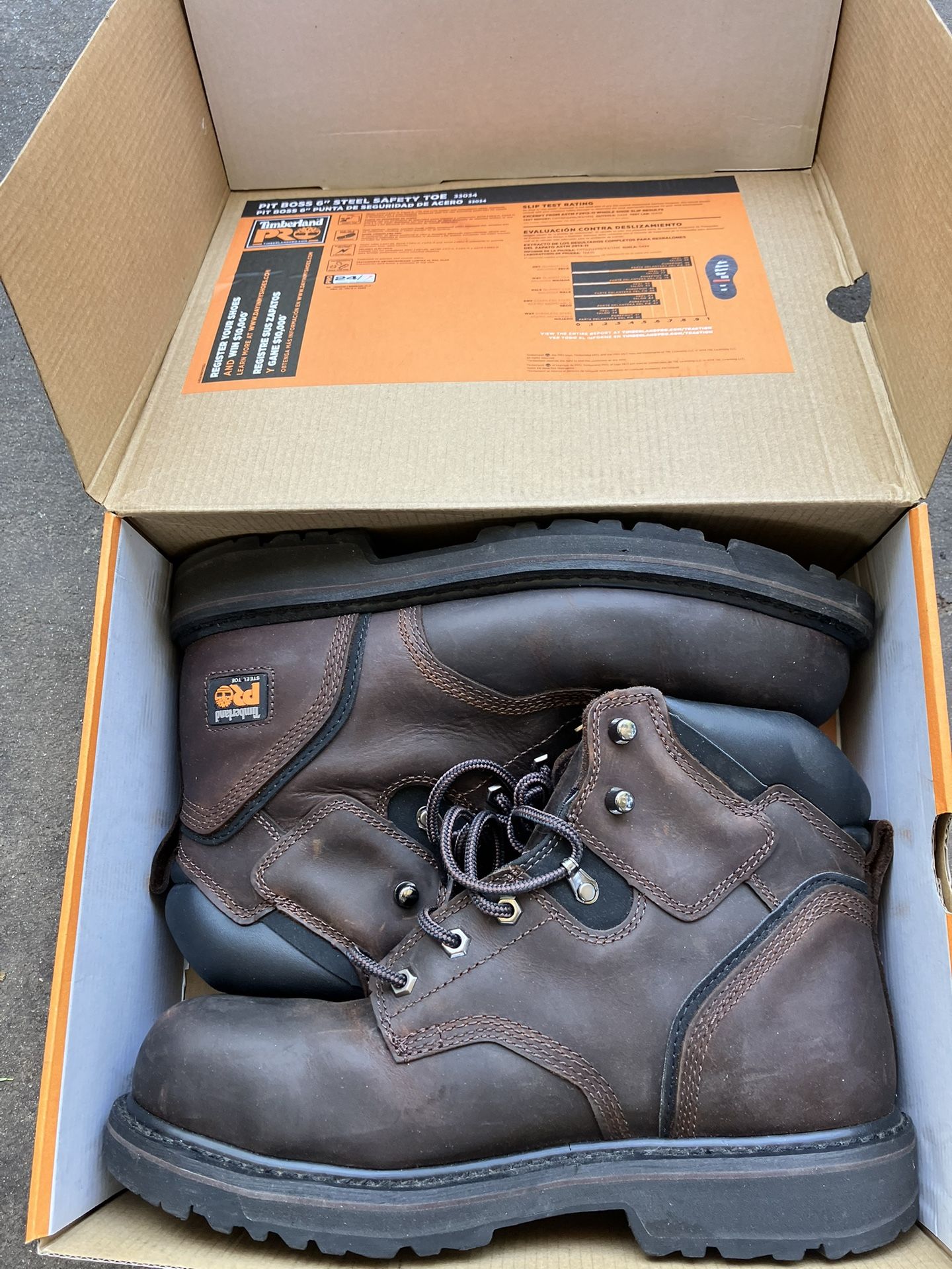 Timberland Pit Boss Steel Toe Boots. Size 10.