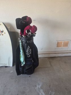 Golf clubs and bag