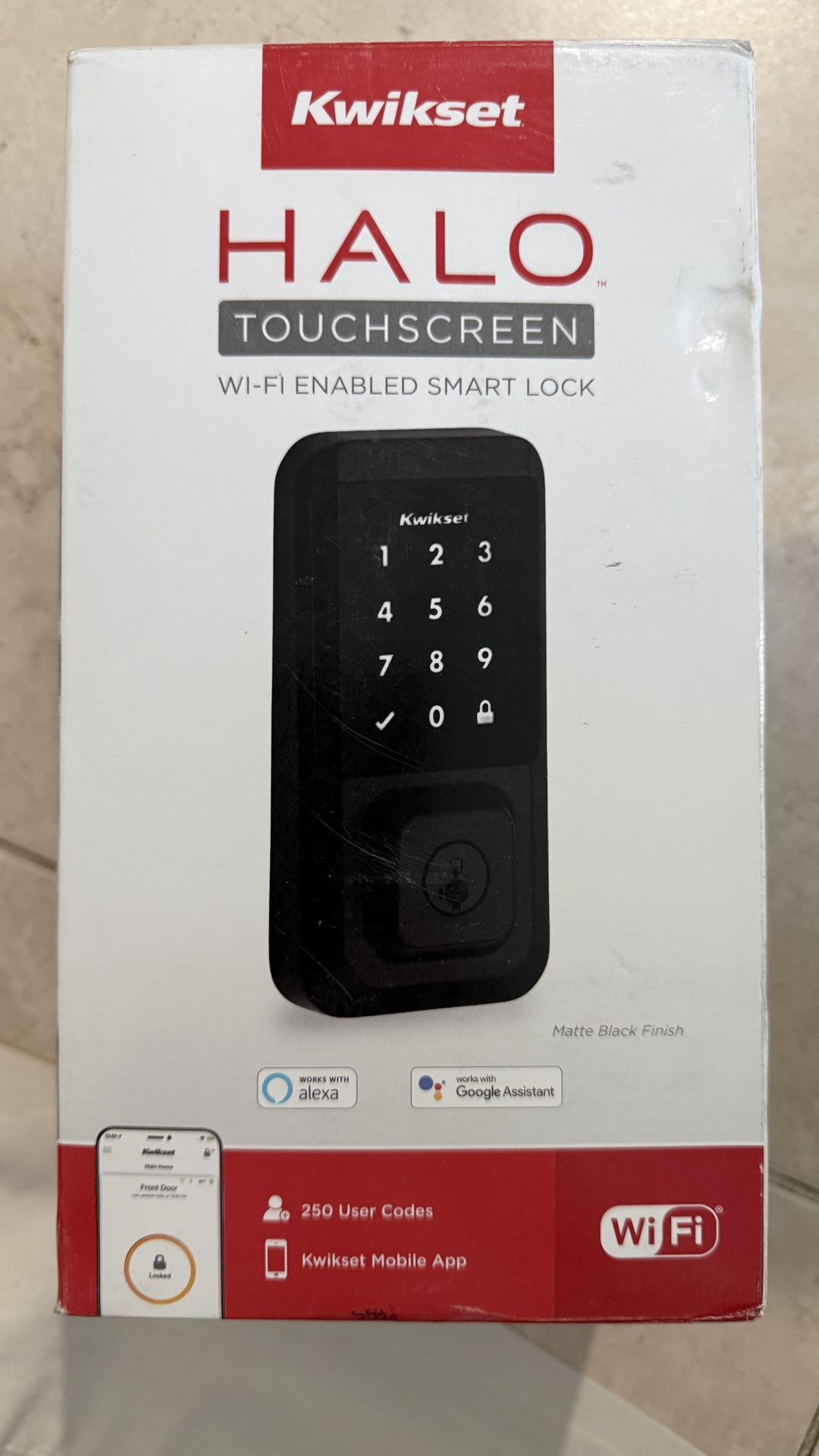 Kwikset HALO Matte Blackl Single-Cylinder Keypad Electronic Smart Lock Deadbolt Featuring SmartKey, Touchscreen and WiFi New!!! Never Been Installed R