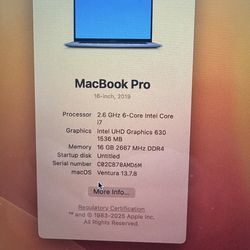 2019 MacBook Pro 16 inch’s