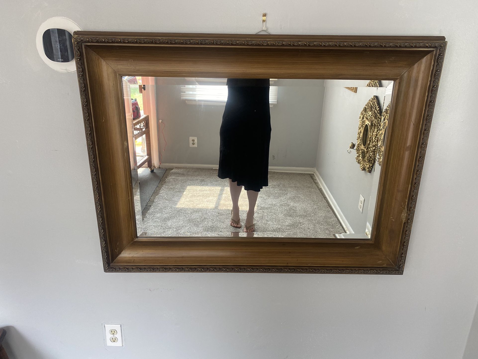 Large Gold Antique Gold Framed Mirror 