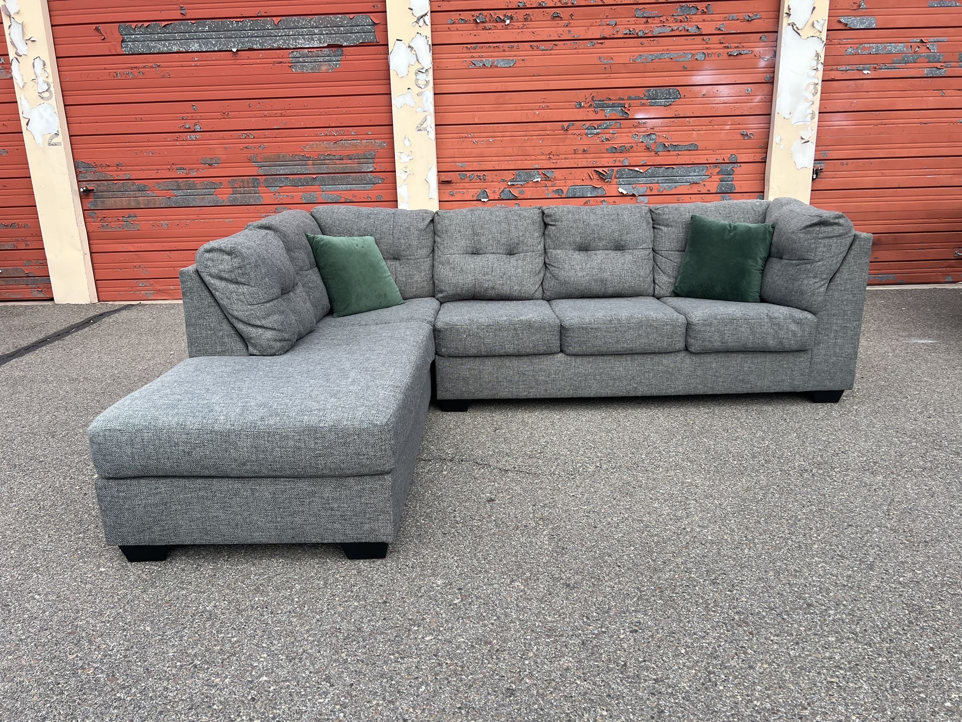 Ashley's Gray Sectional Sofa Couch Left Facing Chaise