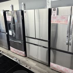 Samsung - Bespoke 22.8 Cu Ft 4-Door Counter Depth French Door Refrigerator With Beverage Center In Stainless Steel 