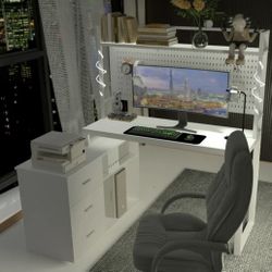 L Shape Office Gaming Desk Table